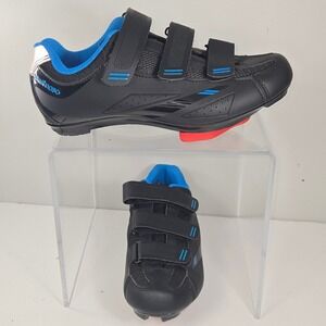 Tommaso Pista Cycling Shoes Black Blue Women 36 Look Delta Cleats Road Spin US 6